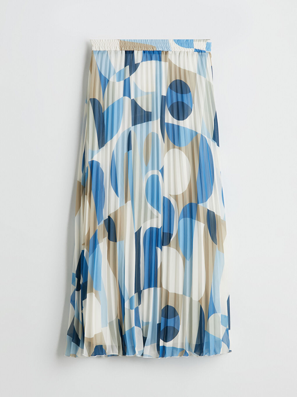 Elasticated Waist Patterned Chiffon Pleated Skirt -S5JQ48Z8-LQQ