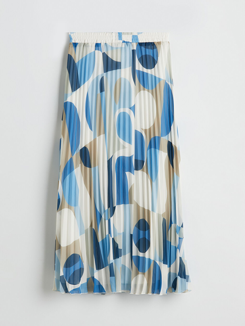 Elasticated Waist Patterned Chiffon Pleated Skirt -S5JQ48Z8-LQQ