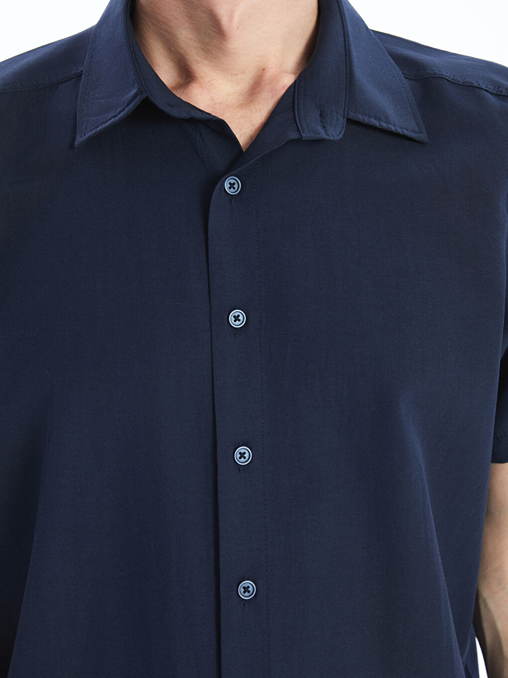Regular Fit Short Sleeve Poplin Men's Shirt -S5JQ67Z8-HNG
