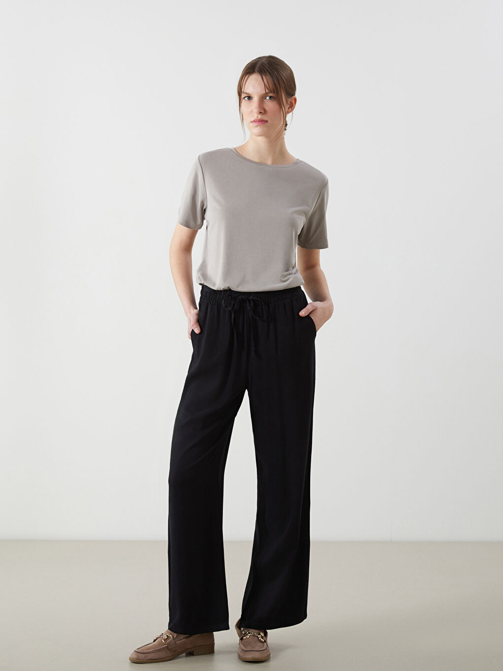 Elasticated Waist Women's Trousers -S5JQ74Z8-CVL