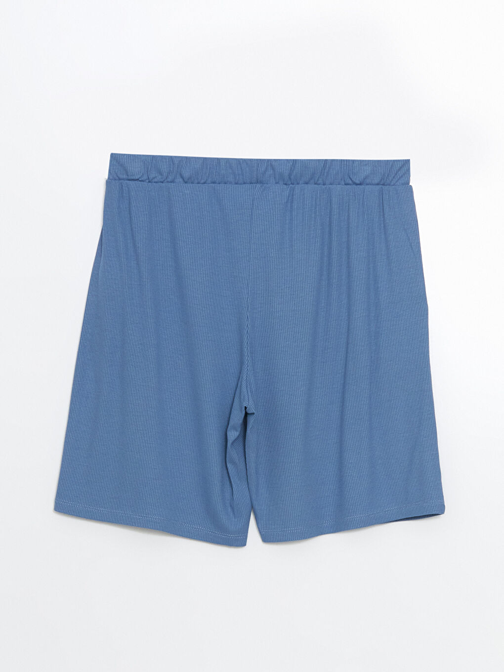 Mavi Beli Lastikli Kadın Şort Pijama Altı-1