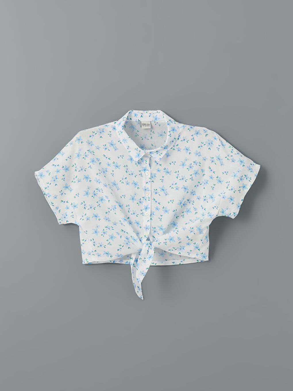 Flower Print Girl’S Crop Shirt -S5JR10Z4-LQK