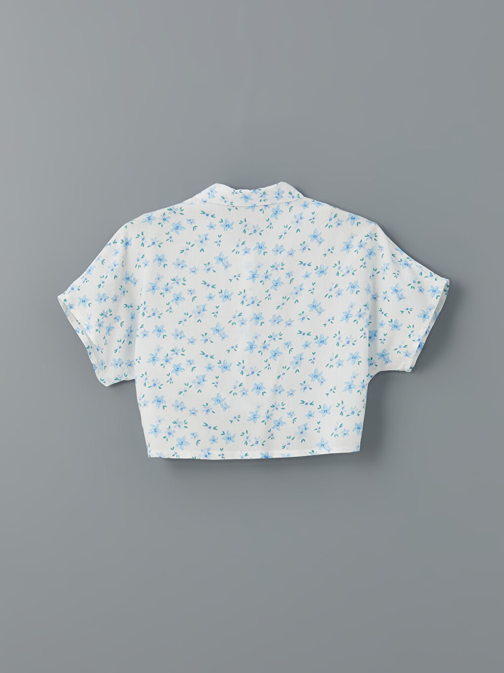 Flower Print Girl’S Crop Shirt -S5JR10Z4-LQK