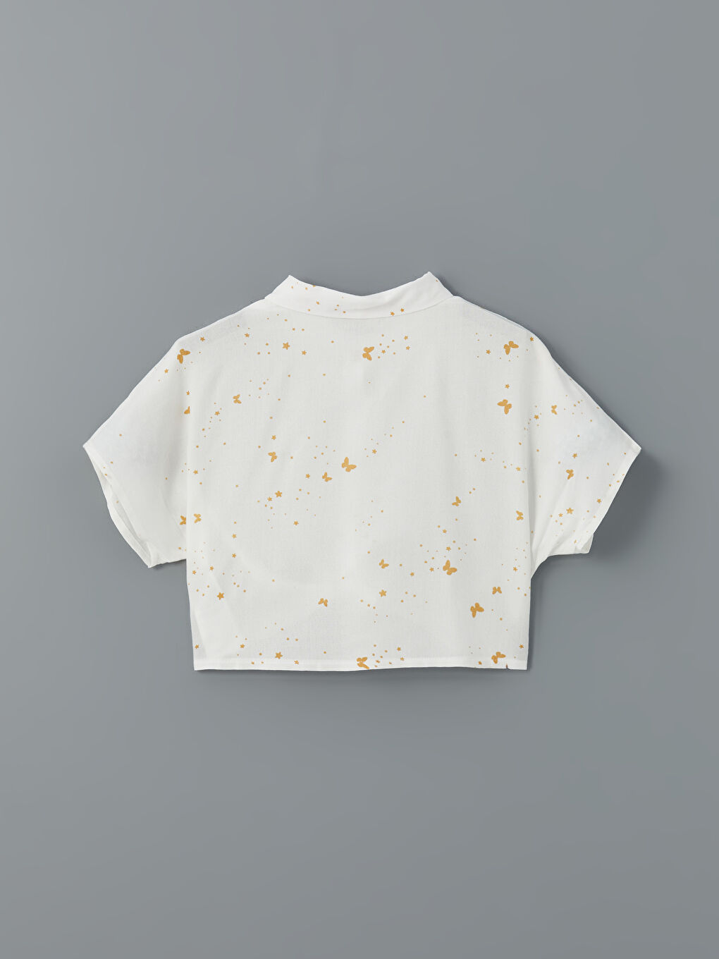 LCW ECO Turuncu Çiçekli Kız Çocuk Crop Gömlek - 1