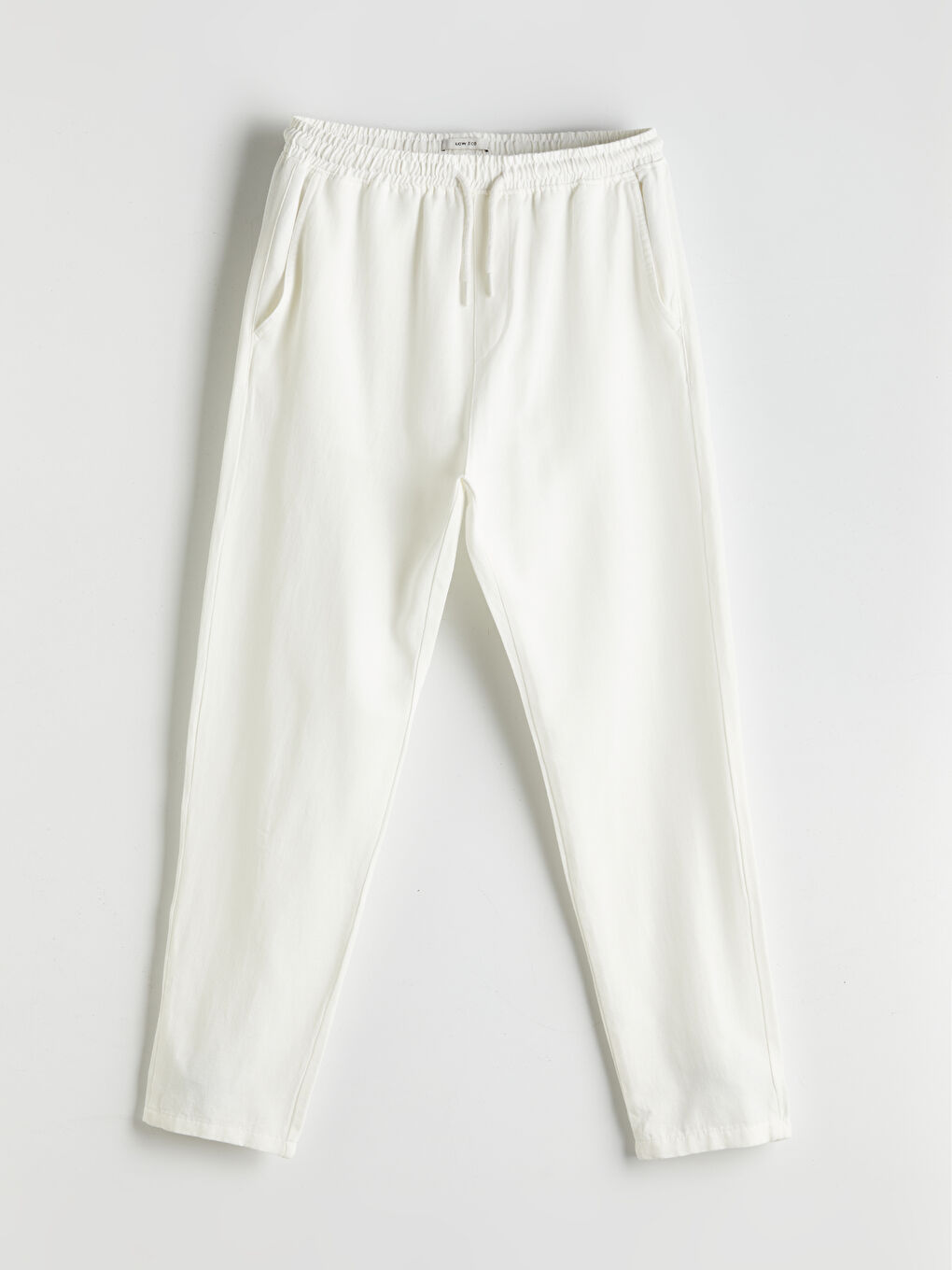 Ekru Standart Kalıp Poplin Erkek Pantolon-4