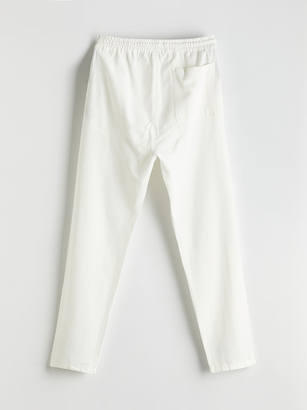 Ekru Standart Kalıp Poplin Erkek Pantolon-5