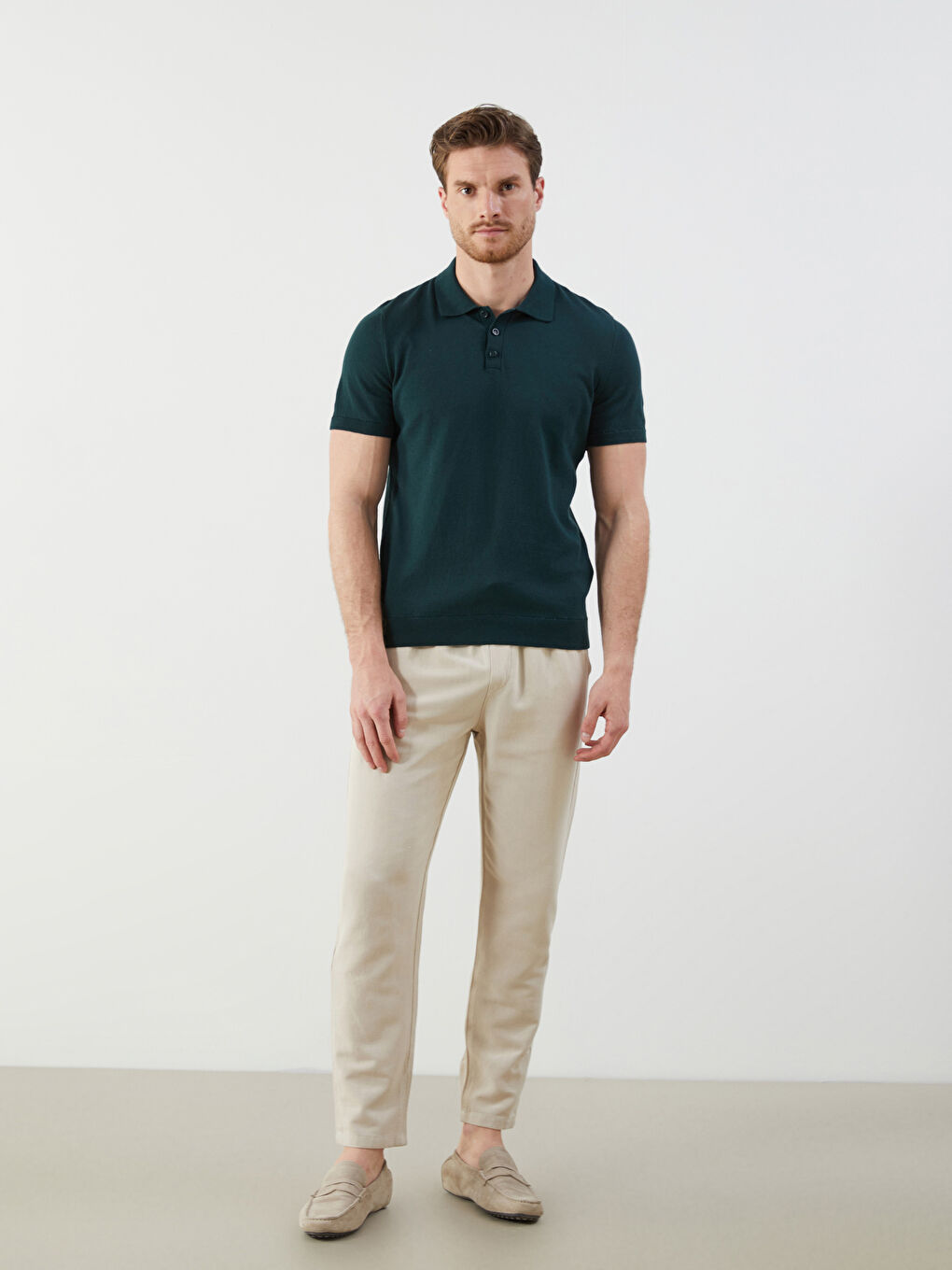 Gri Standart Kalıp Poplin Erkek Pantolon