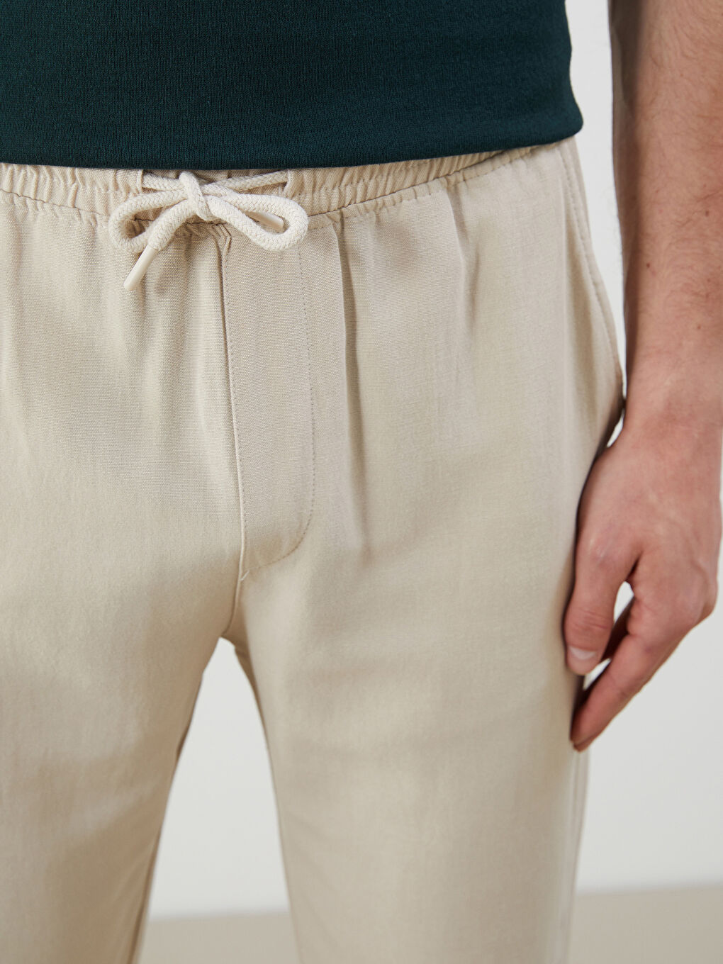 Gri Standart Kalıp Poplin Erkek Pantolon-2