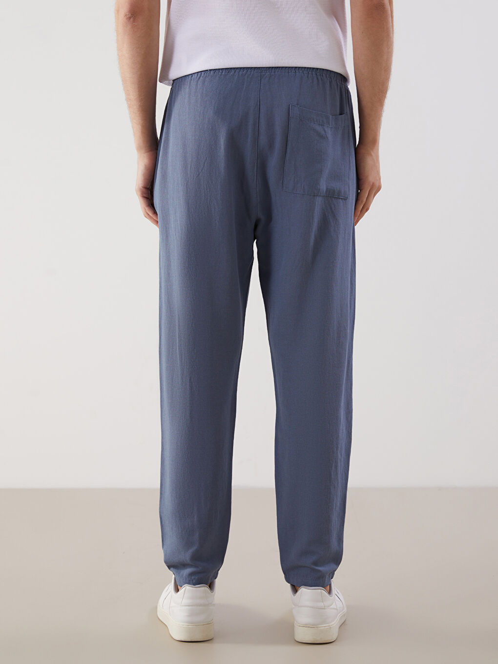 İndigo Standart Kalıp Poplin Erkek Pantolon-3