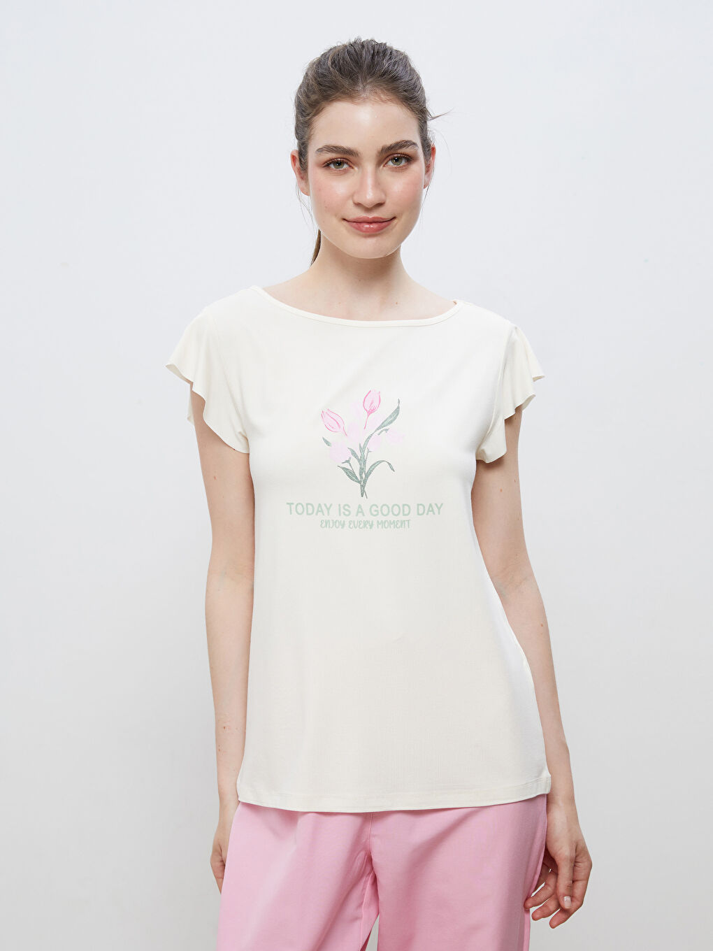 Crew Neck Printed Women's Pyjama Set -S5JR22Z8-QY8