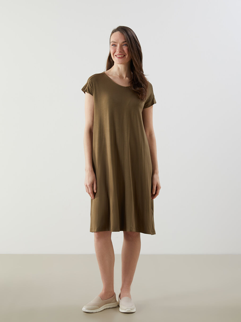 V Neck Women's Dress -S5JR46Z8-HEE