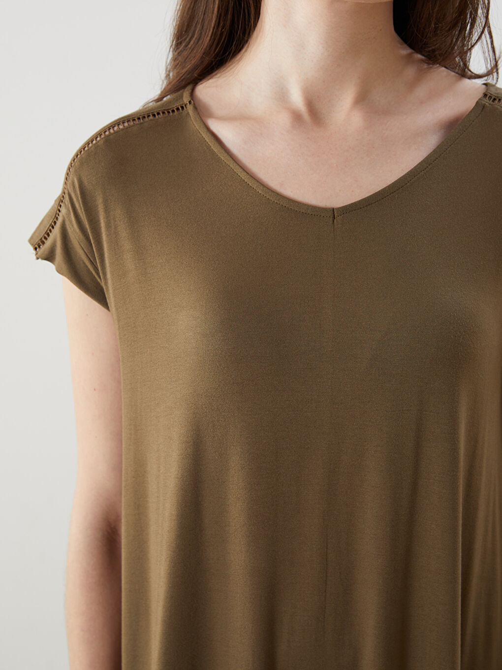 V Neck Women's Dress -S5JR46Z8-HEE