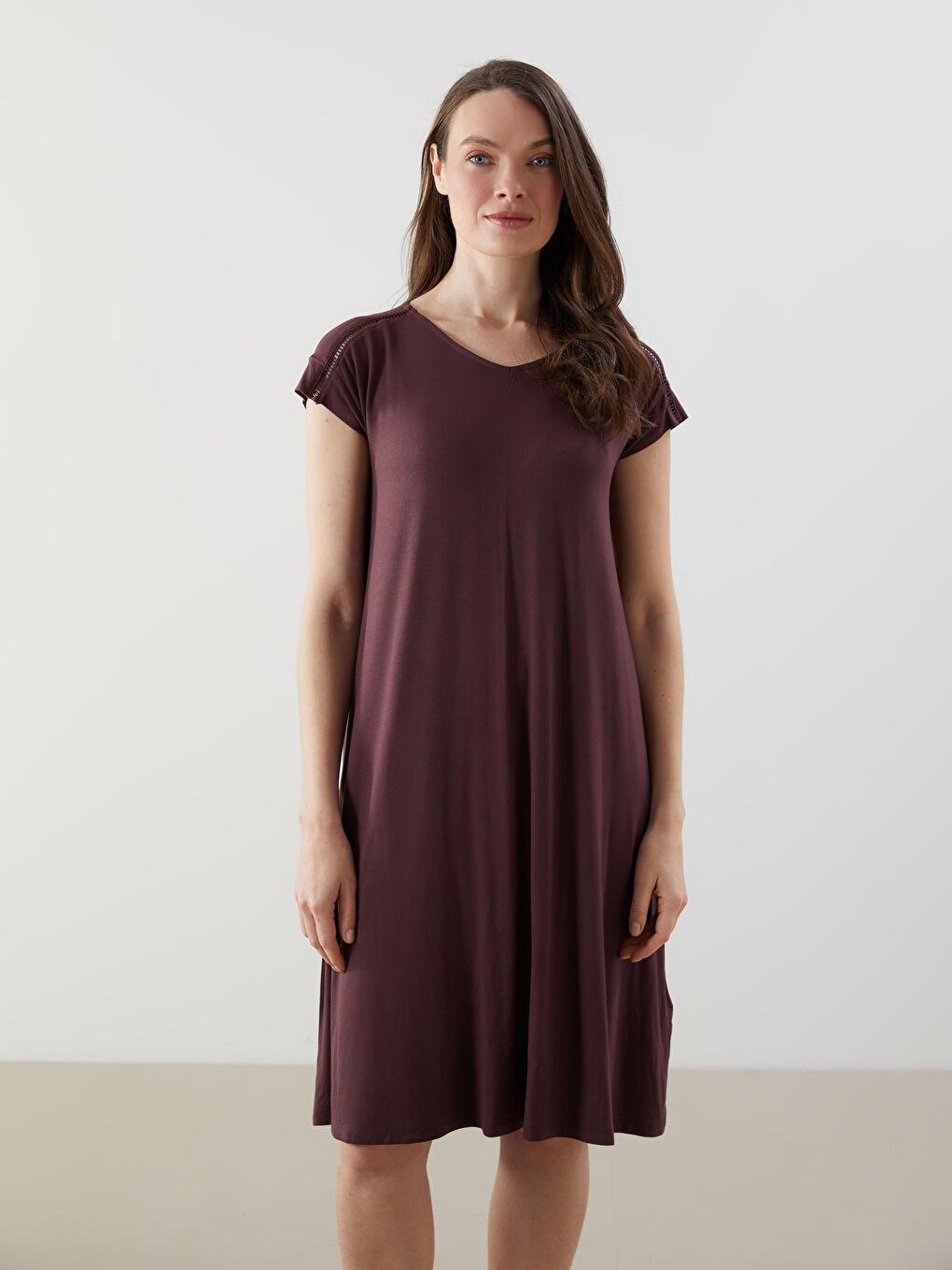 V Neck Women's Dress -S5JR46Z8-HHD