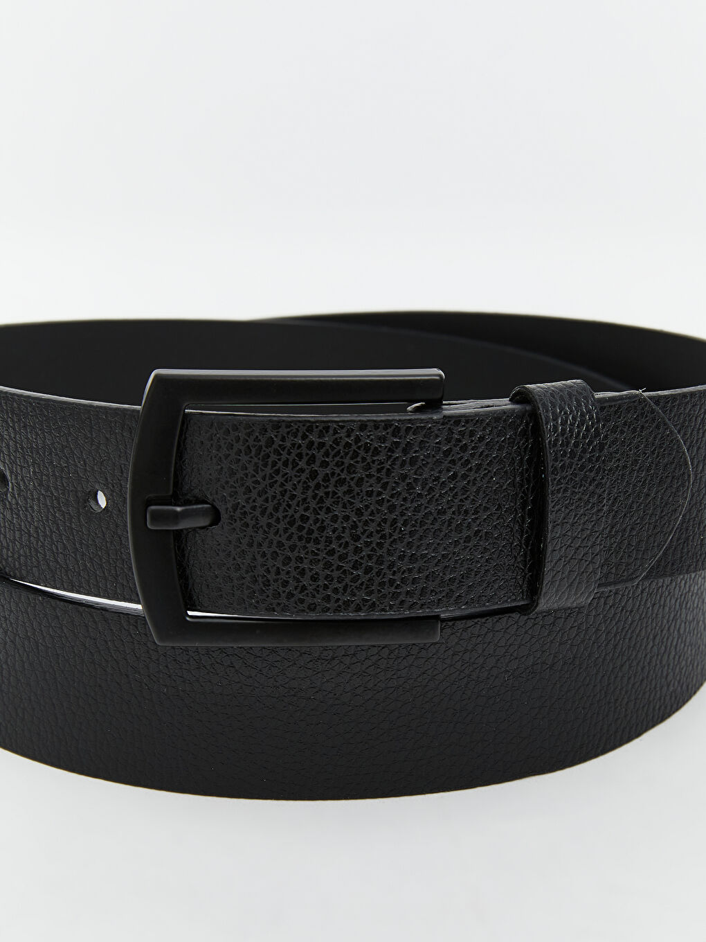 Siyah Deri Görünümlü Erkek Kemer-3