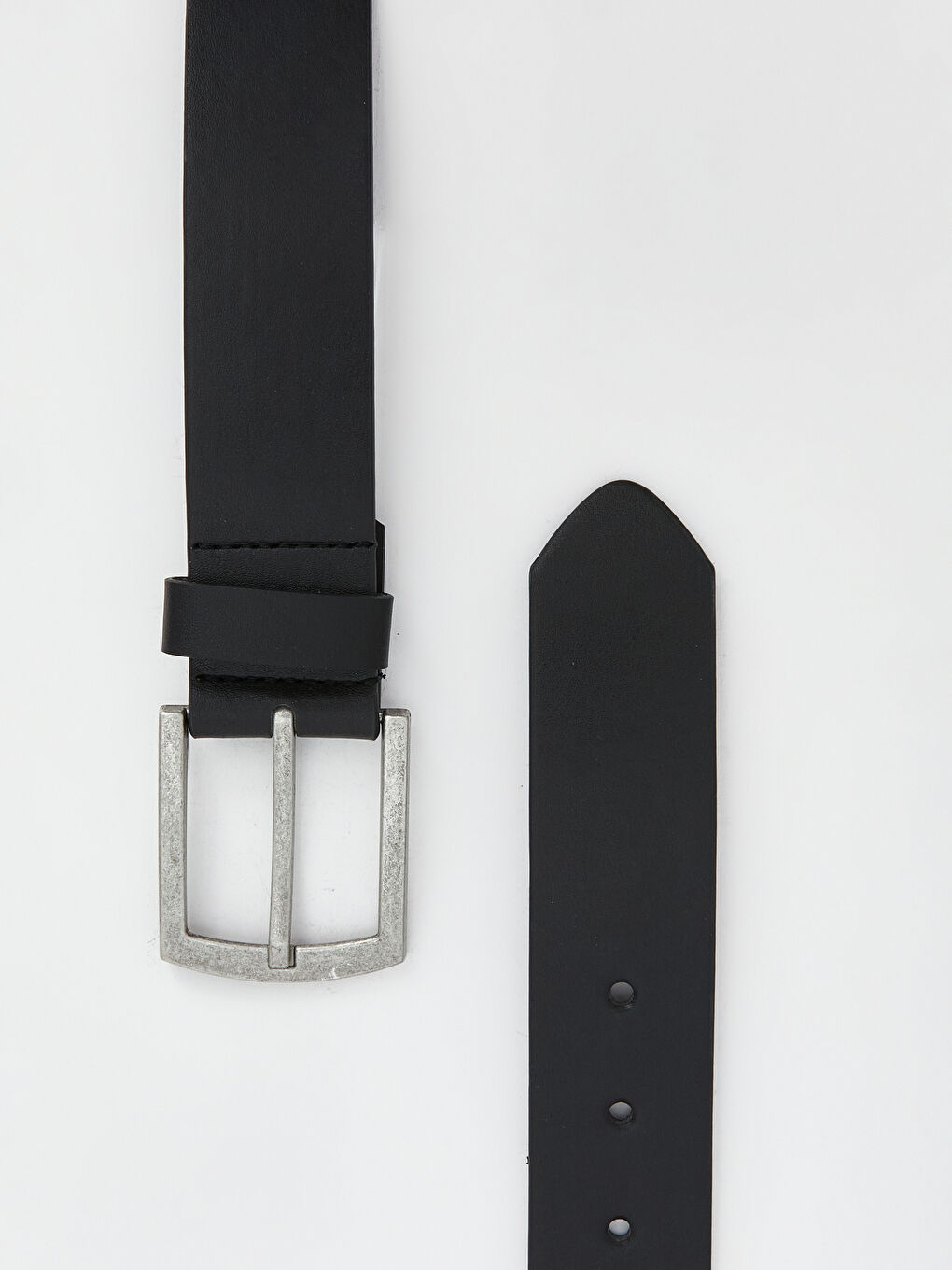 Siyah Deri Görünümlü Erkek Kemer-2