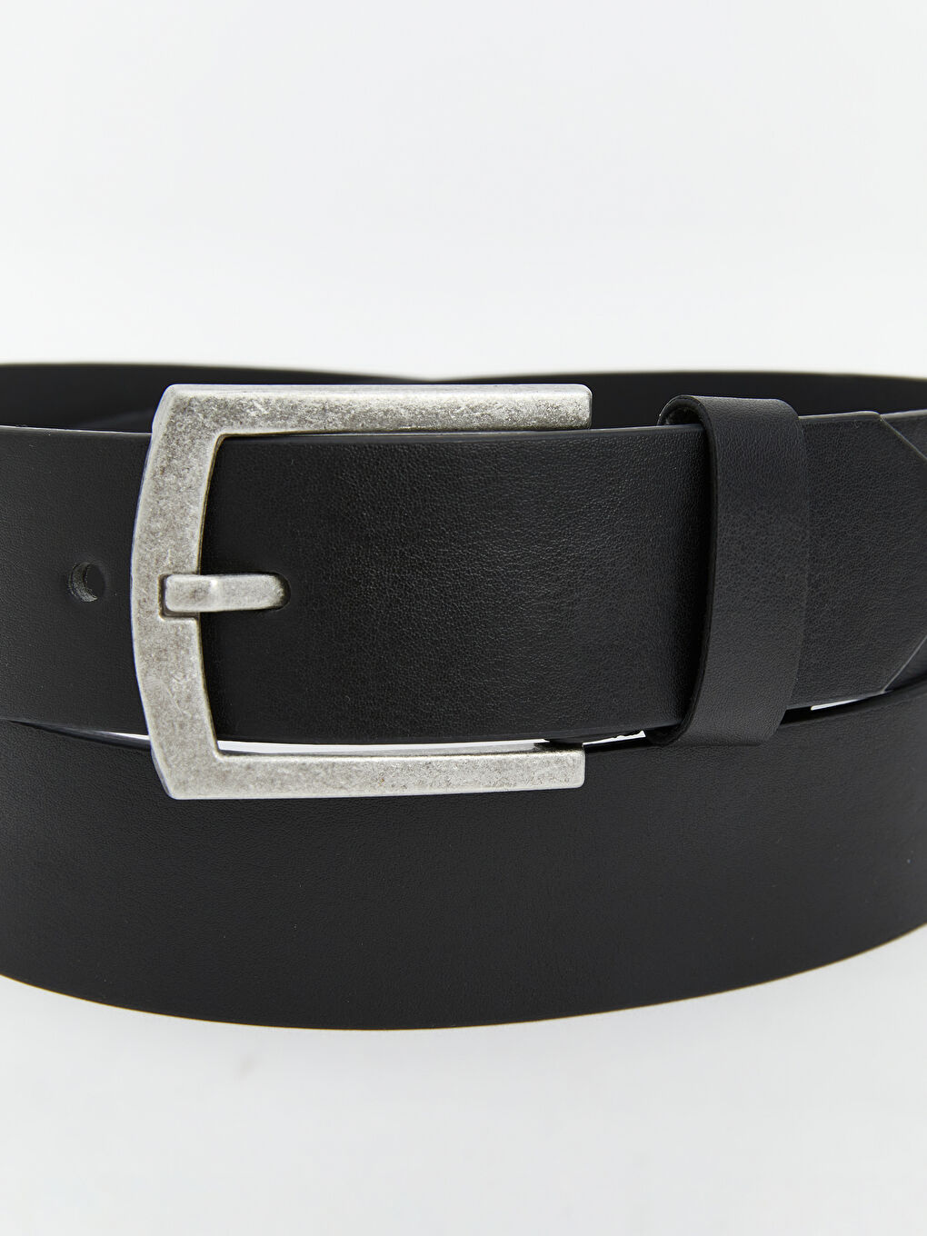 Siyah Deri Görünümlü Erkek Kemer-3