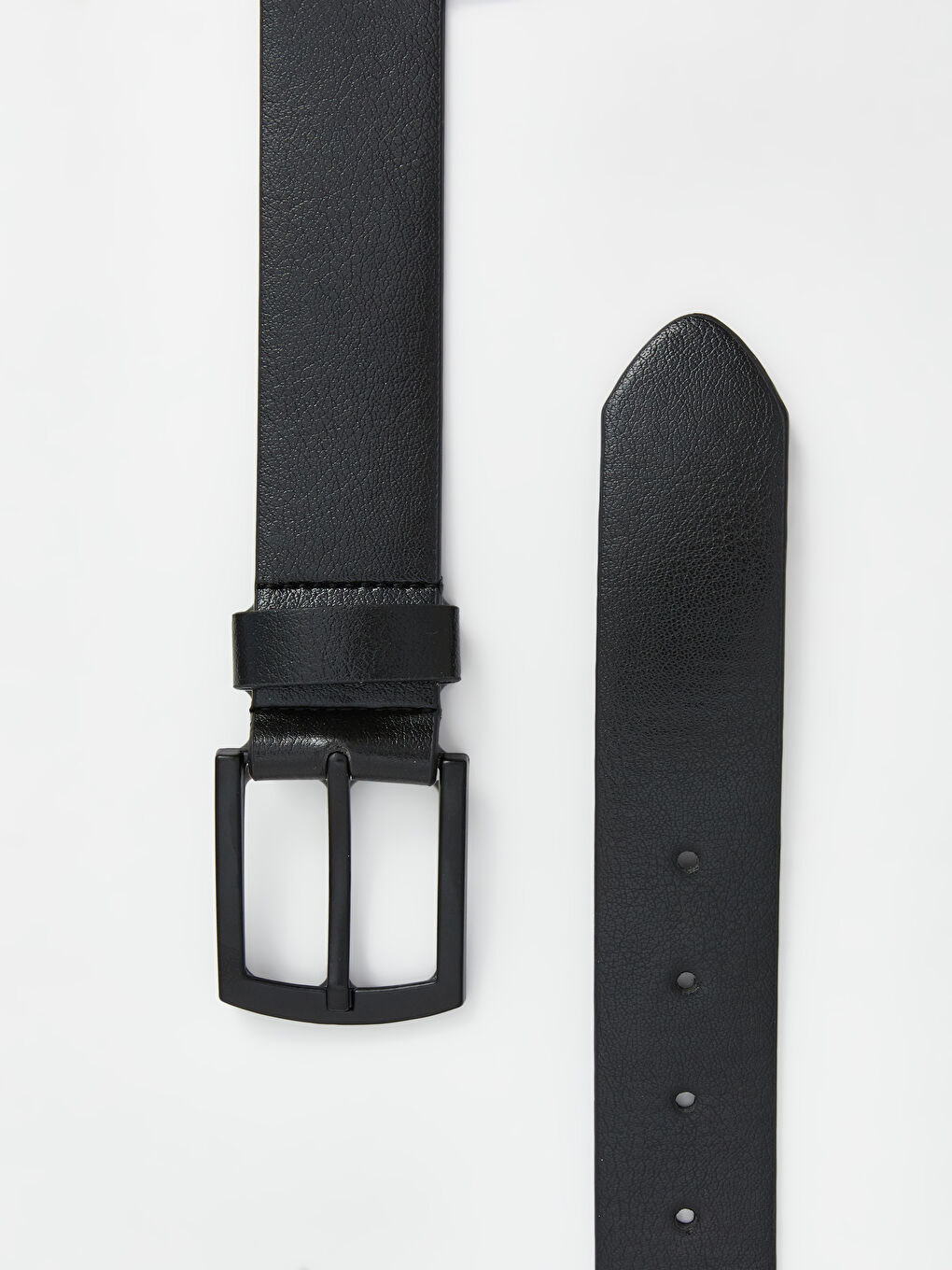 Siyah Deri Görünümlü Erkek Kemer-2