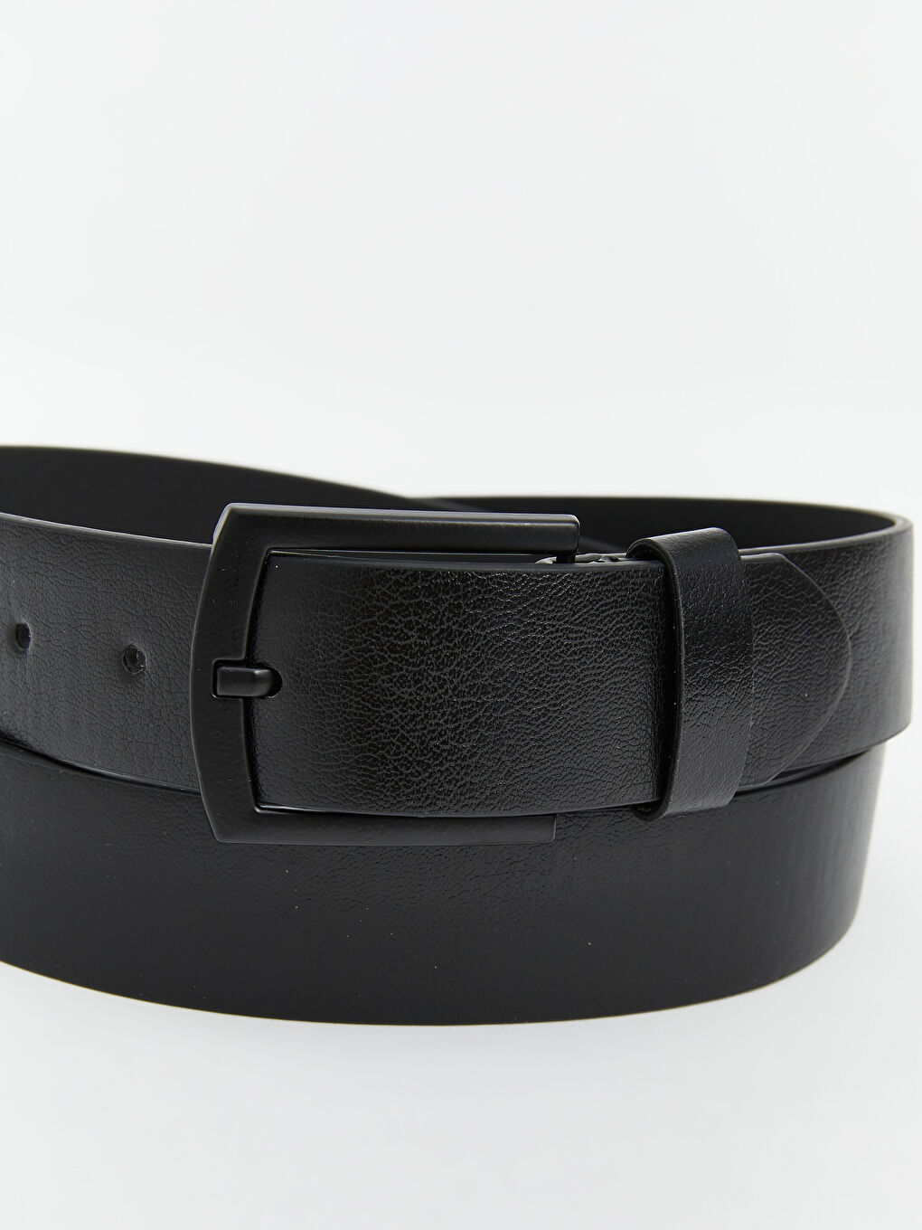 Siyah Deri Görünümlü Erkek Kemer-3