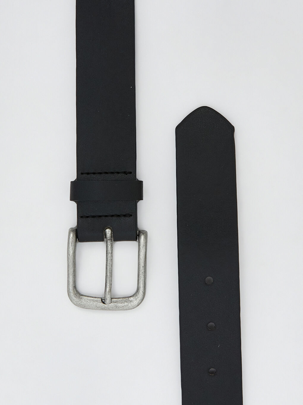 Siyah Deri Görünümlü Erkek Kemer-2