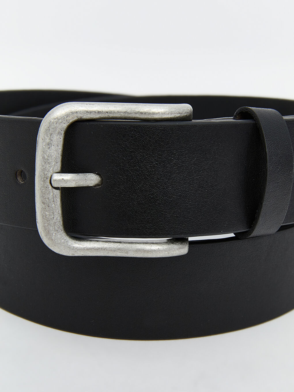 Siyah Deri Görünümlü Erkek Kemer-3