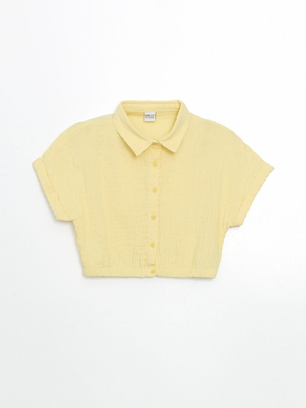 Sarı Dokulu Kız Çocuk Gömlek