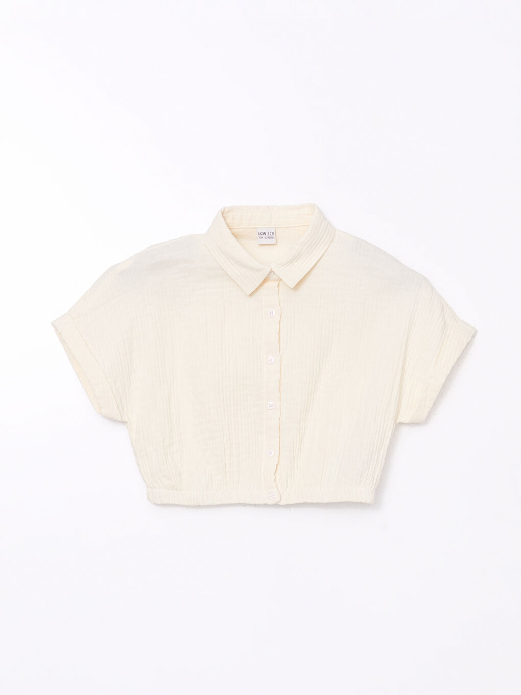 Bej Dokulu Kız Çocuk Gömlek