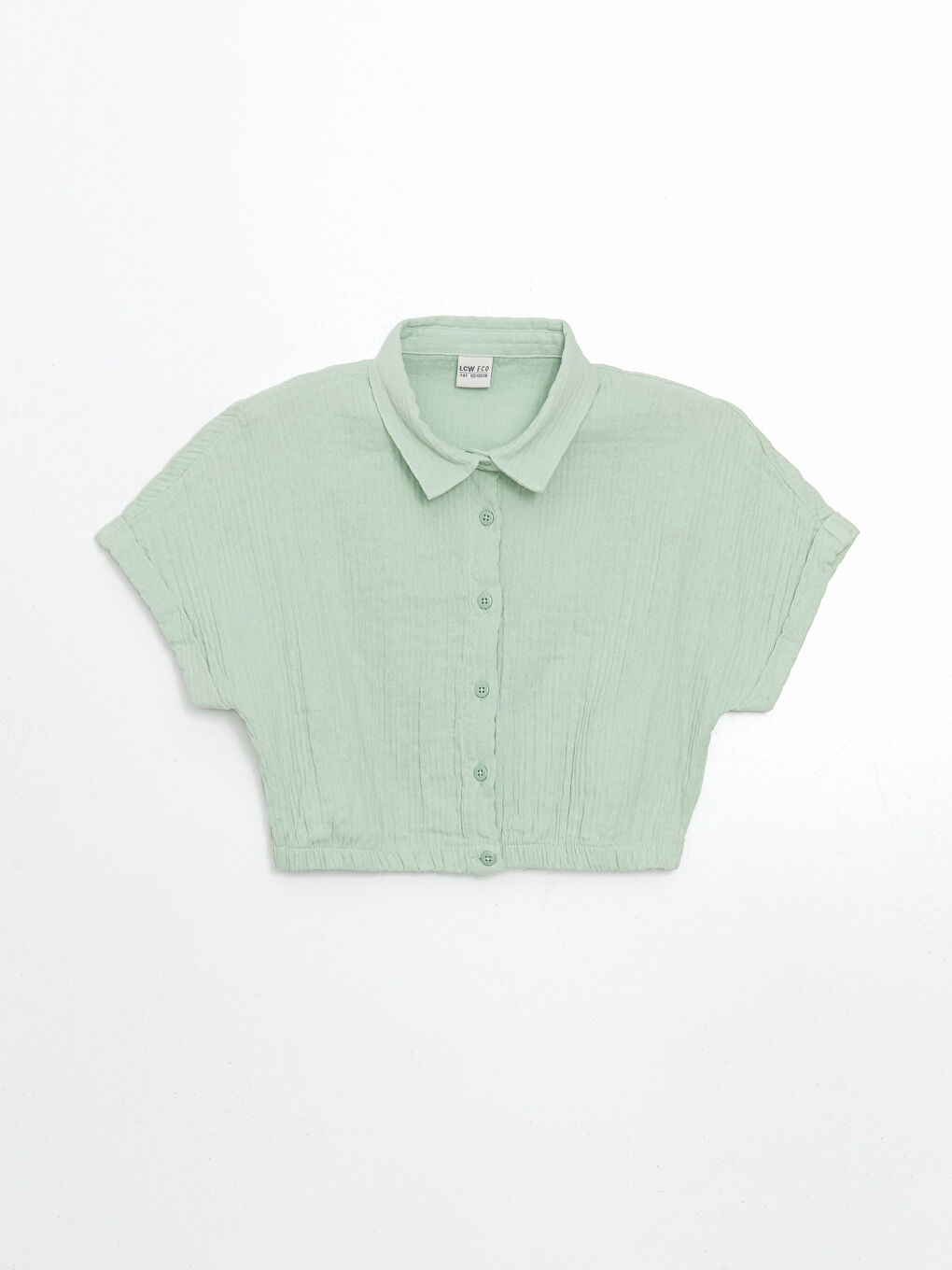 Yeşil Dokulu Kız Çocuk Gömlek