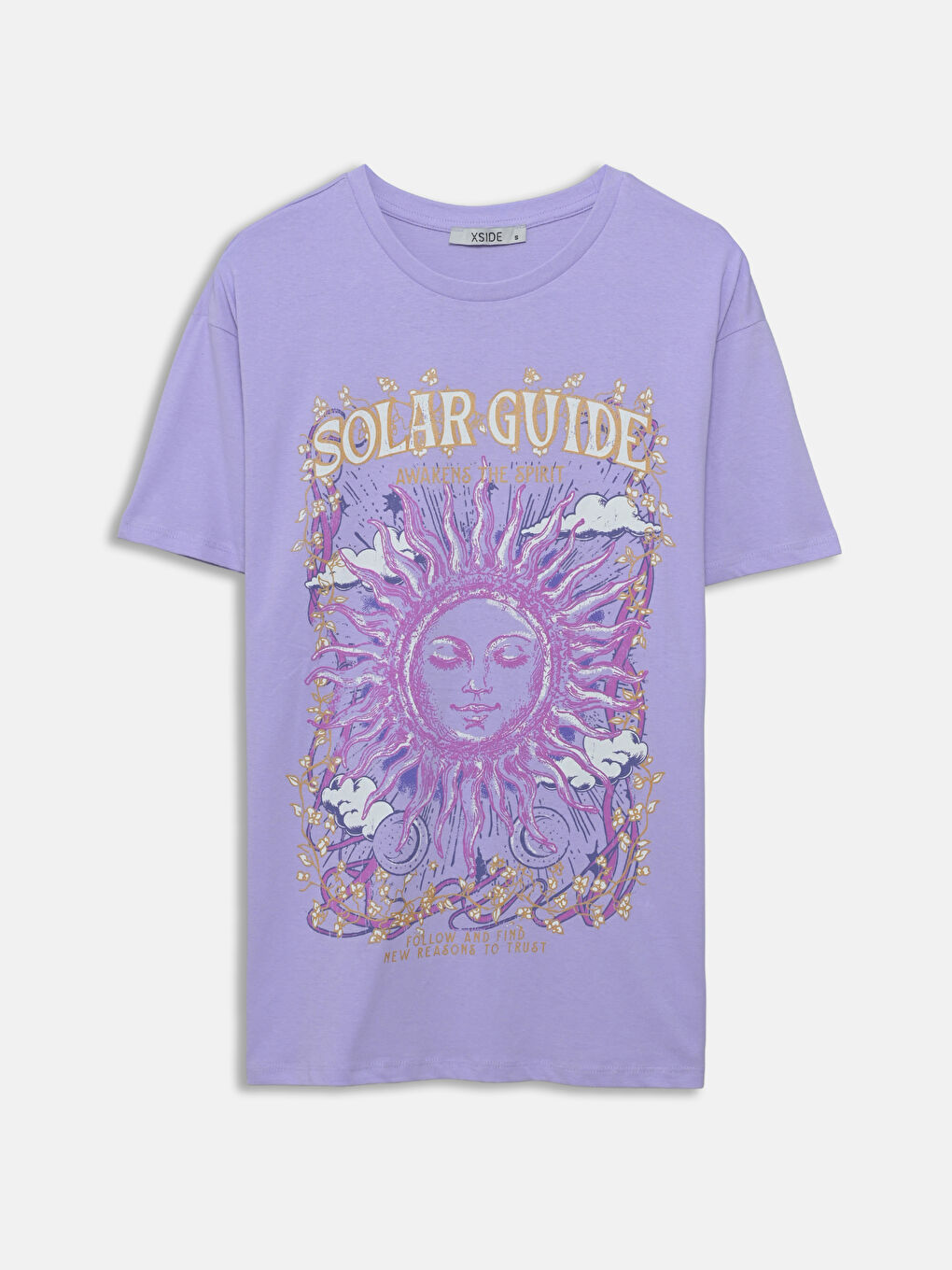 Crew Neck Printed Short Sleeve Oversize Women's T-Shirt