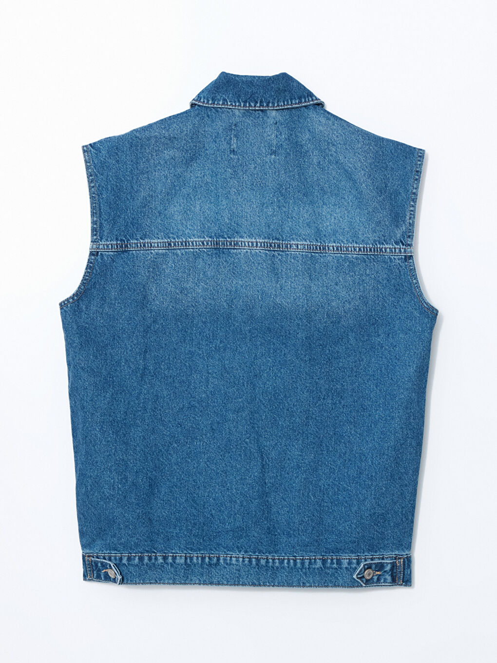Shirt Collar Women Jean Vest -S5JR94Z8-507