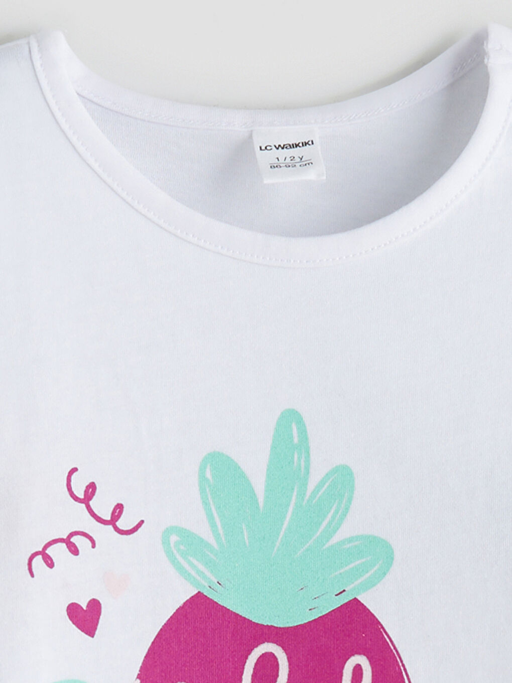 تيشيرت بدون أكمام مطبوع بياقة دائرية للبنات-2