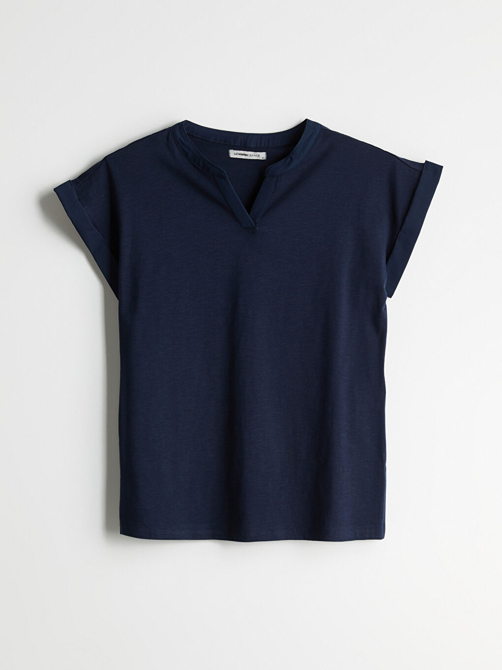LCW Grace Crew Neck Plain Cuffed Women's T-Shirt -S5JS20Z8-E1J