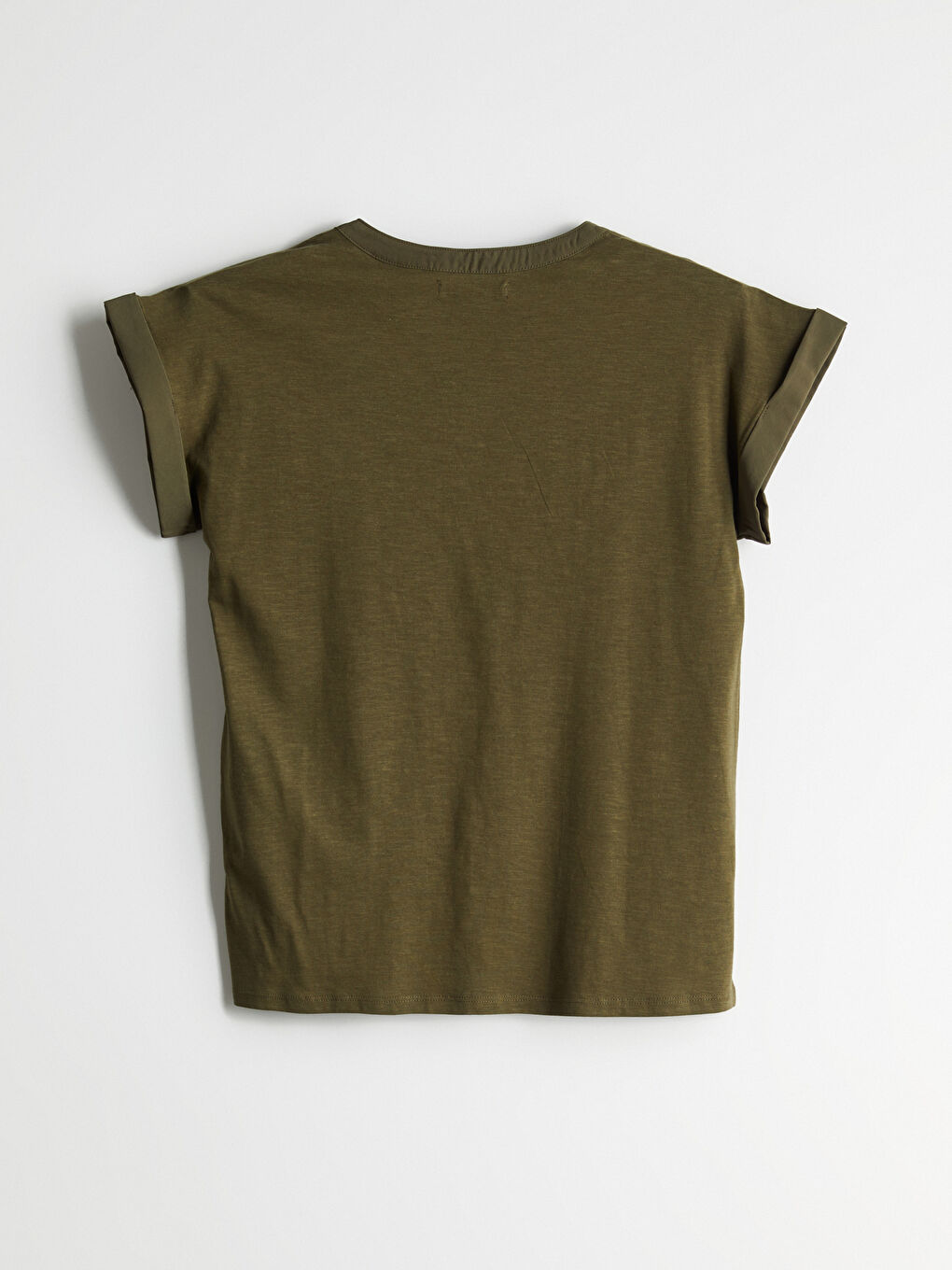 Majica sa okruglim izrezom, jednostavna, sa manžetama za Ženski-5