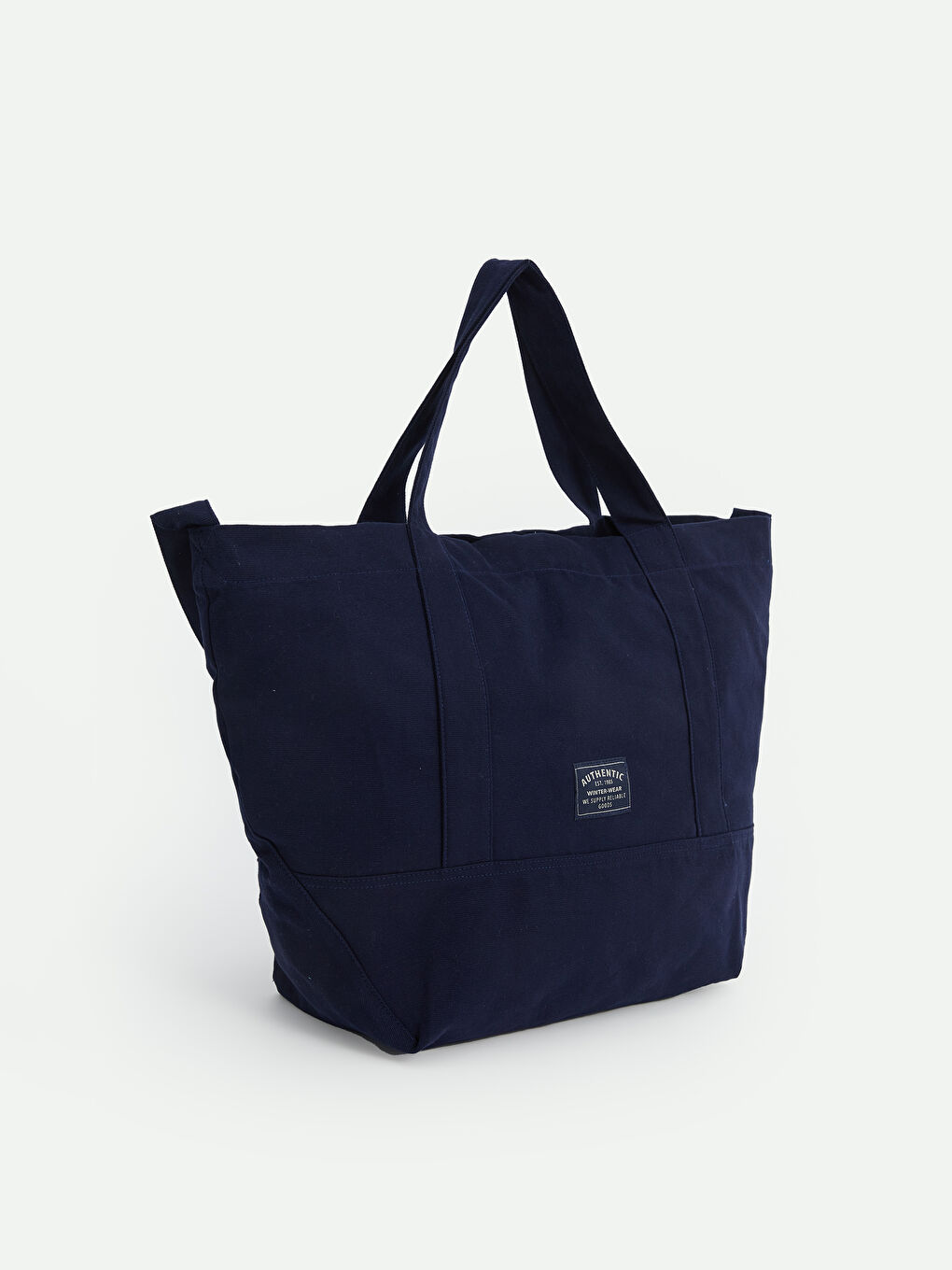 Lacivert Yazı Nakışlı Erkek Omuz Çantası-1