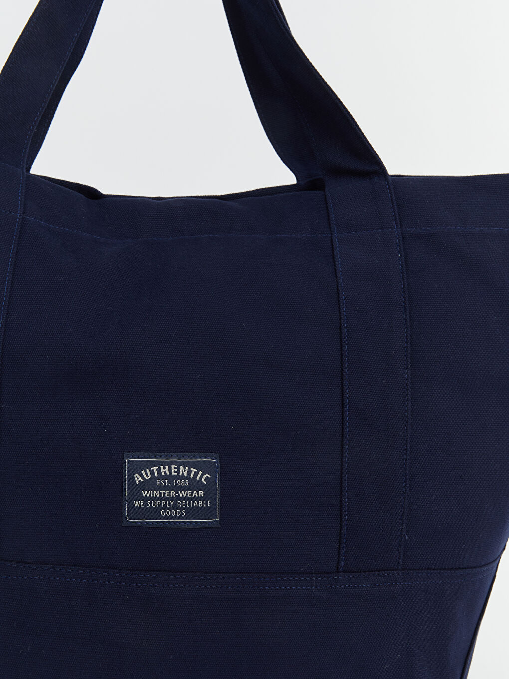 Lacivert Yazı Nakışlı Erkek Omuz Çantası-2