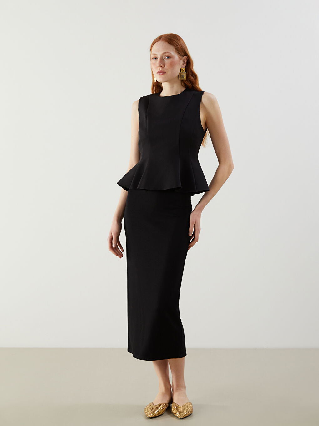 Siyah Ekstra Dar Fit Kadın Etek