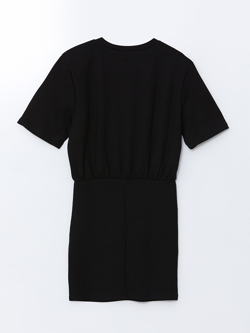 Siyah Bisiklet Yaka Elbise-5