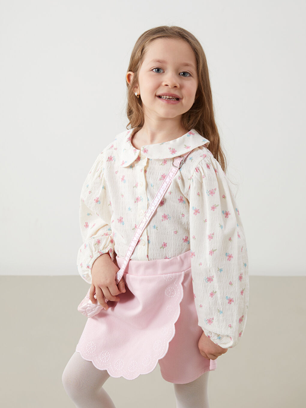 Peter Pan Collar Flower Girl’S Shirt -S5JS50Z1-LRA