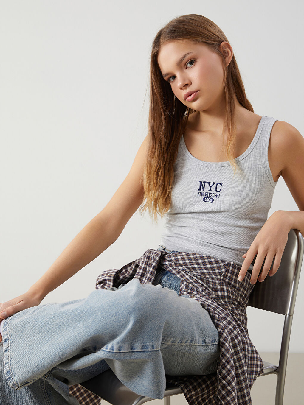 Woman GREY Tank Top -S5JS54Z8-LAL