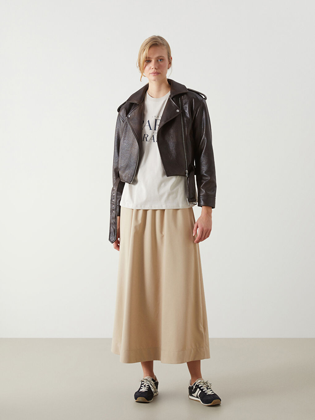 Elastic Waist Poplin Women'S Skirt -S5JS58Z8-CZB