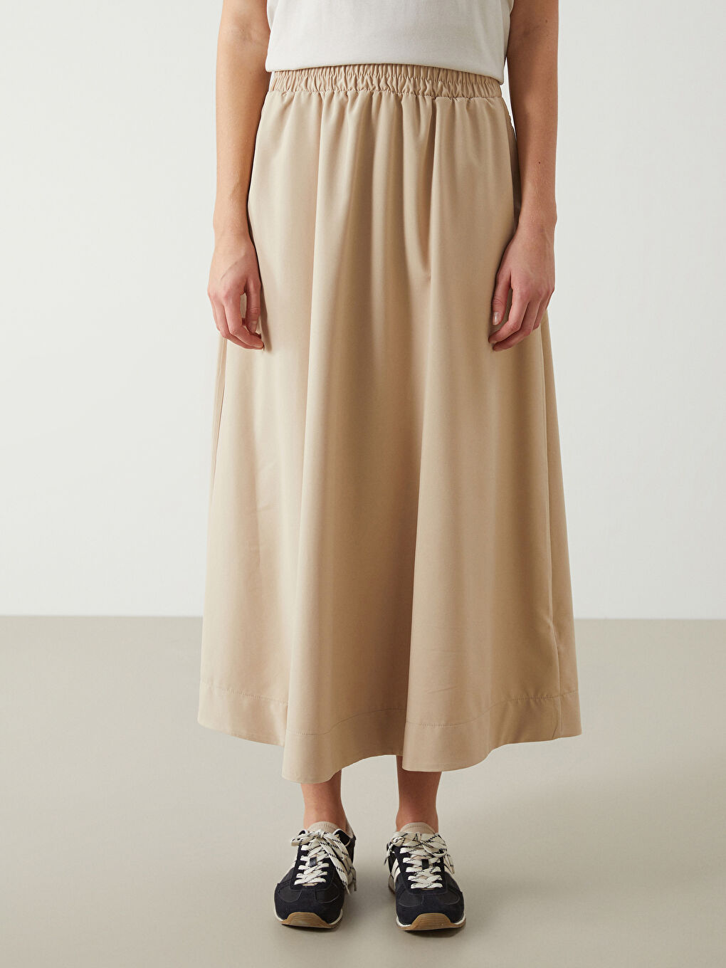 Elastic Waist Poplin Women'S Skirt -S5JS58Z8-CZB