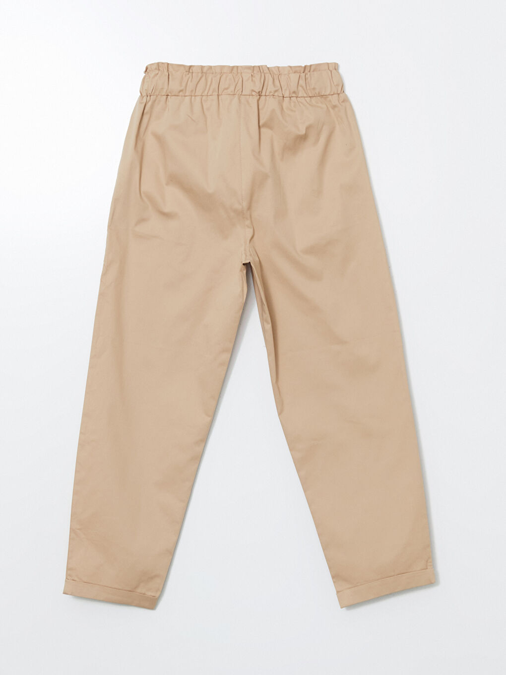 Bej Beli Lastikli Kadın Pantolon-5