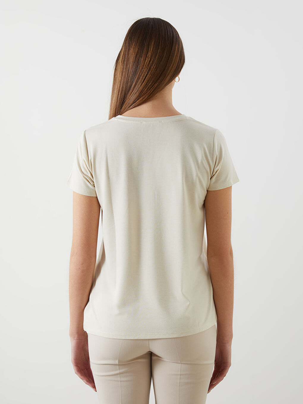 Crew Neck Sequined Women's T-Shirt -S5JS69Z8-FRR