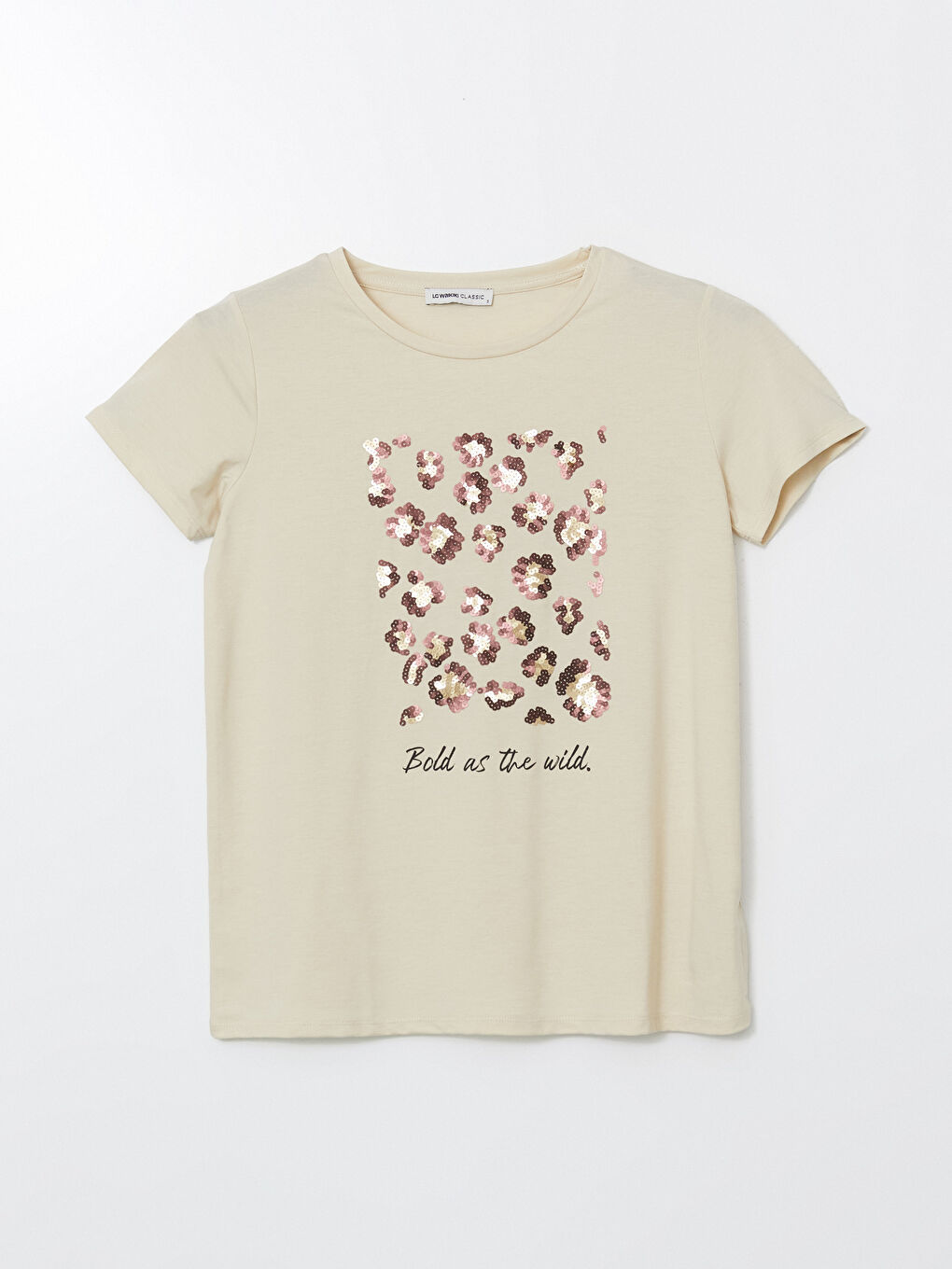 Crew Neck Sequined Women's T-Shirt -S5JS69Z8-FRR