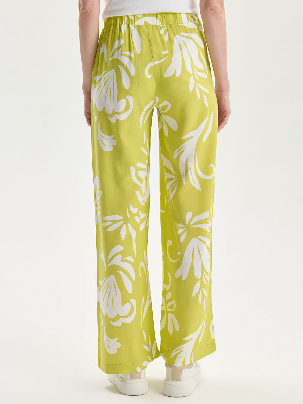 Elasticated Waist Patterned Women's Trousers -S5JS77Z8-LRR