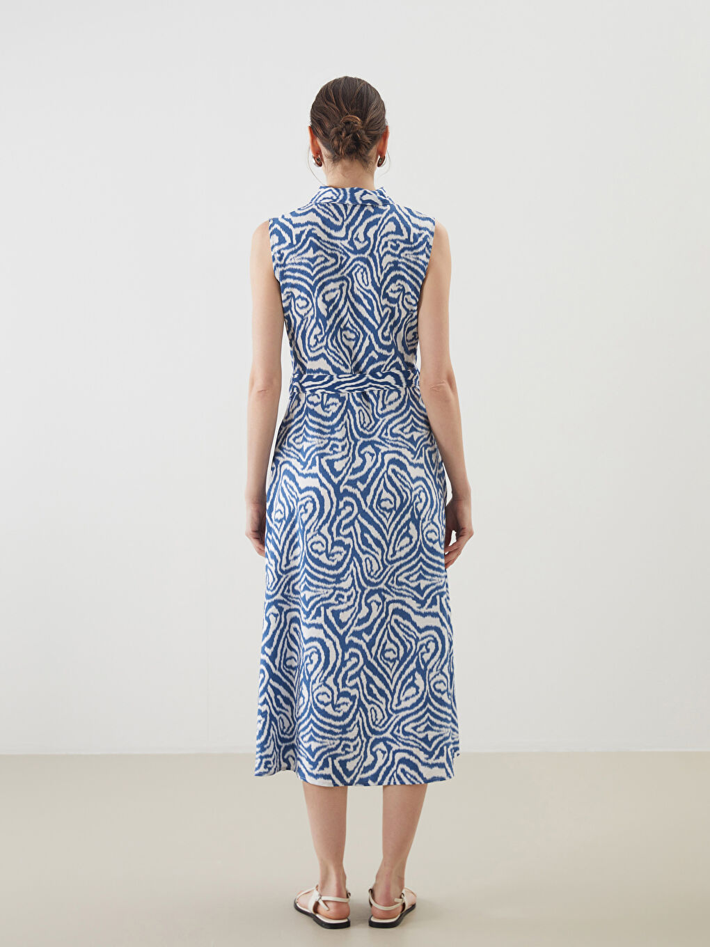LCWAIKIKI Classic Patterned Shirt Dress -S5JS83Z8-LSJ