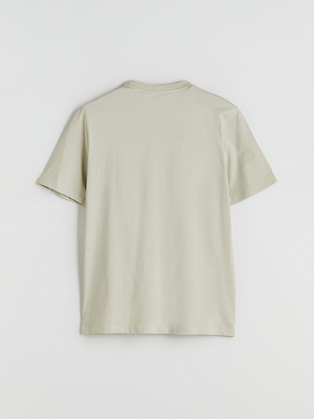 Gri Bisiklet Yaka Penye Erkek Tişört-5