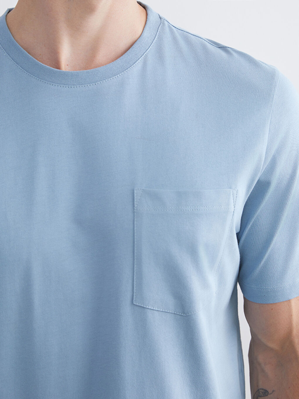 Mavi Bisiklet Yaka Penye Erkek Tişört-2