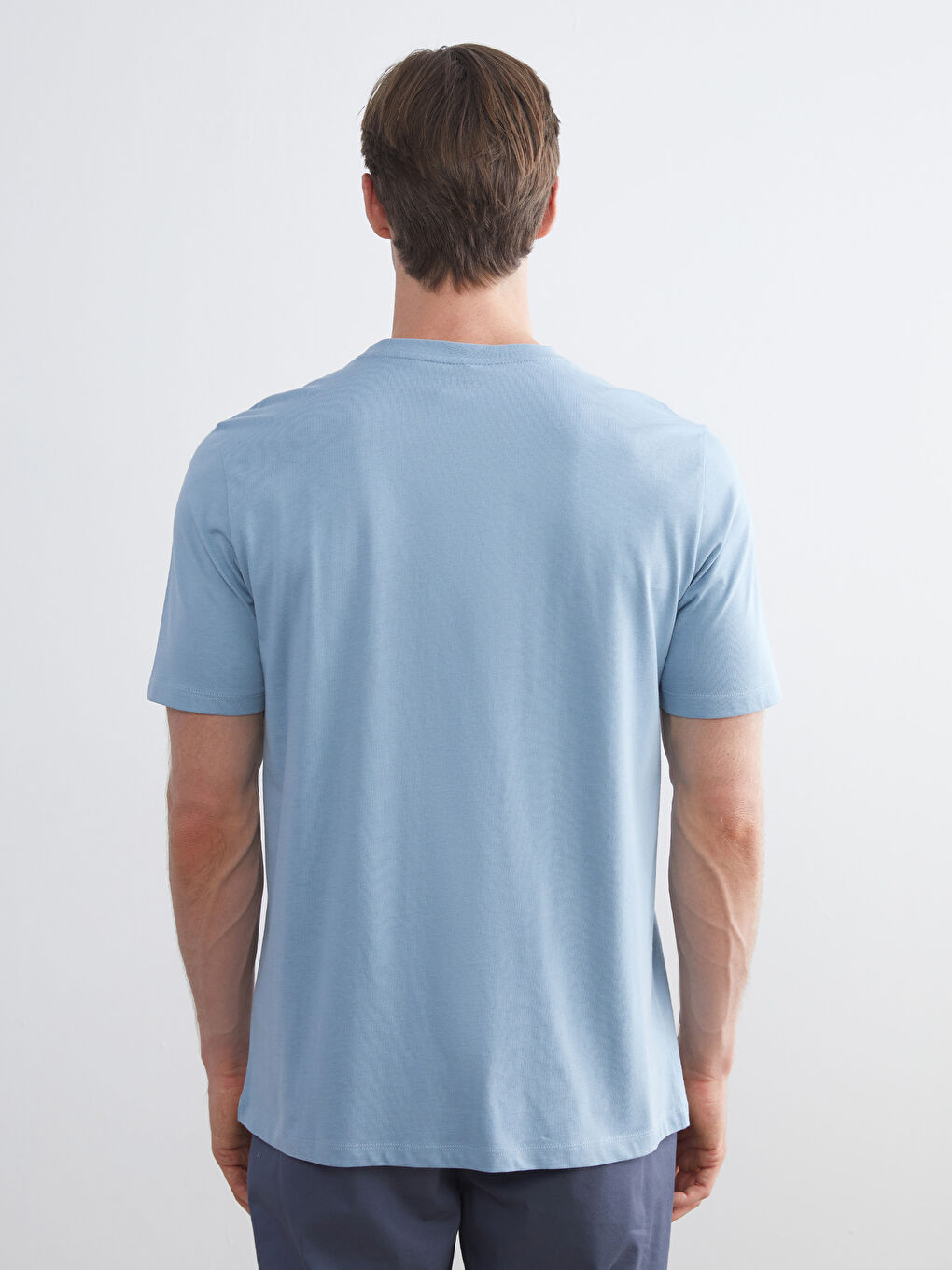 Mavi Bisiklet Yaka Penye Erkek Tişört-3