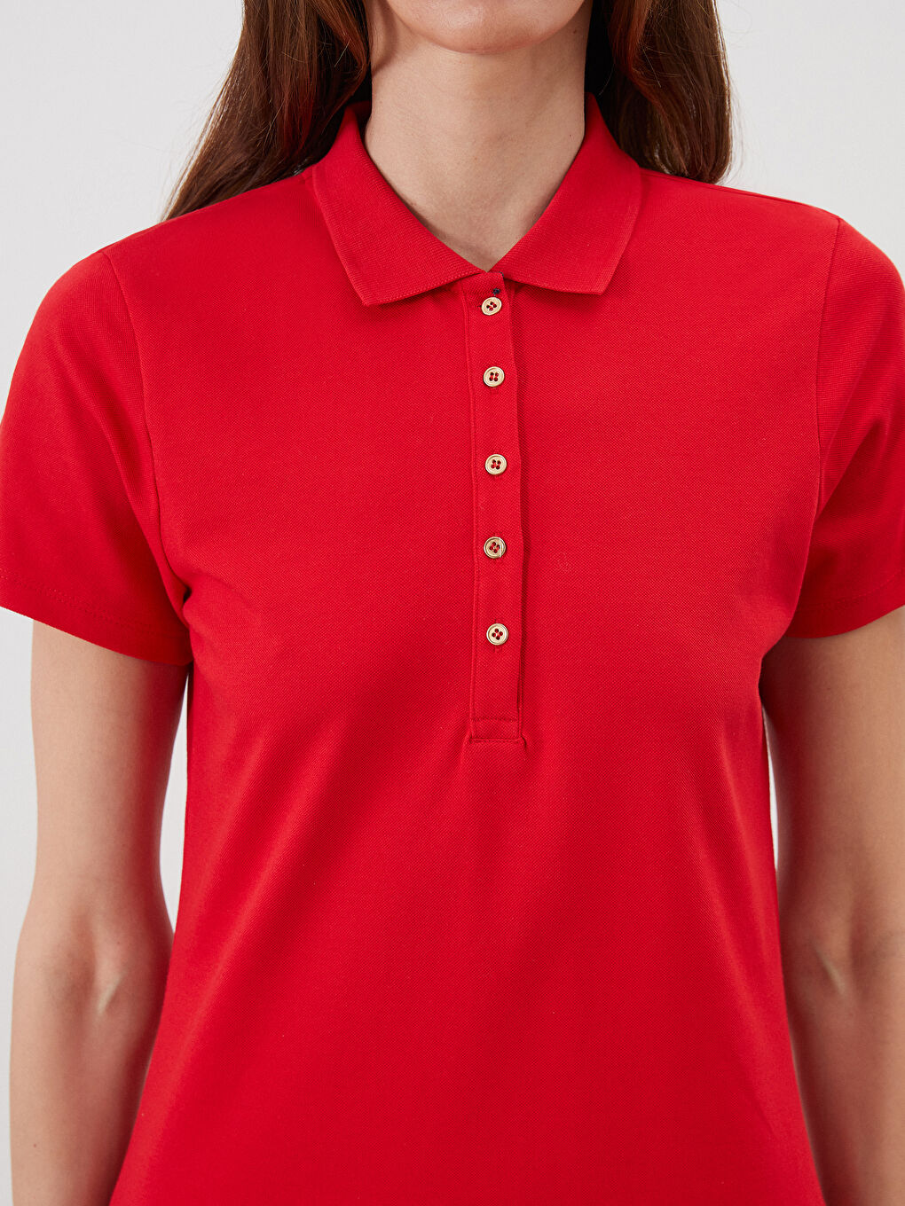 LCWAIKIKI Classic Polo Neck A-Line Pique Dress -S5JS85Z8-CSG