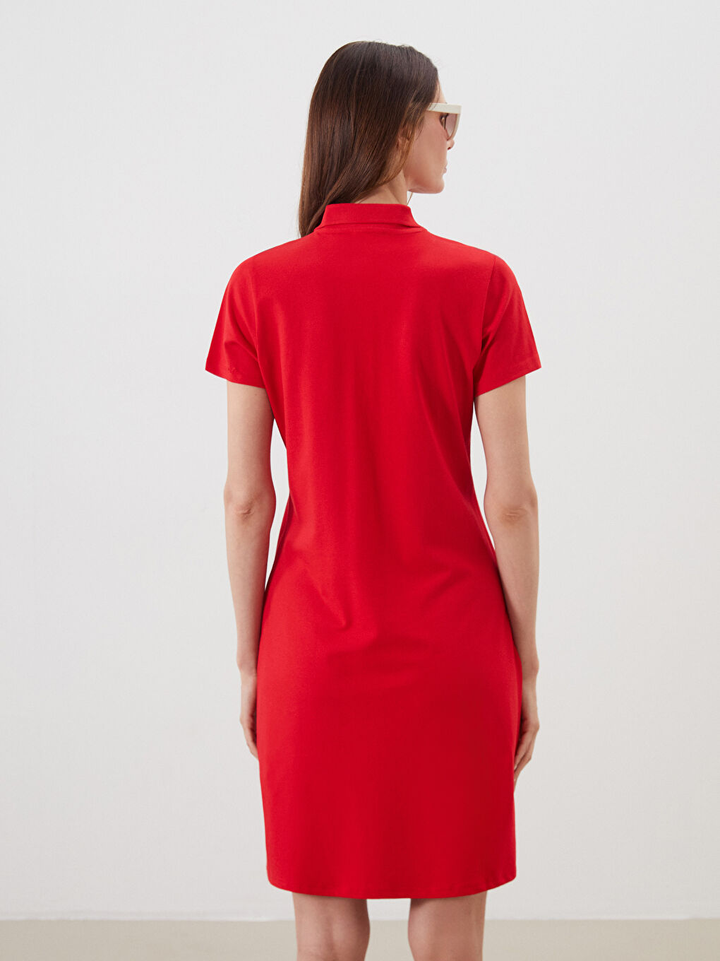 LCWAIKIKI Classic Polo Neck A-Line Pique Dress -S5JS85Z8-CSG